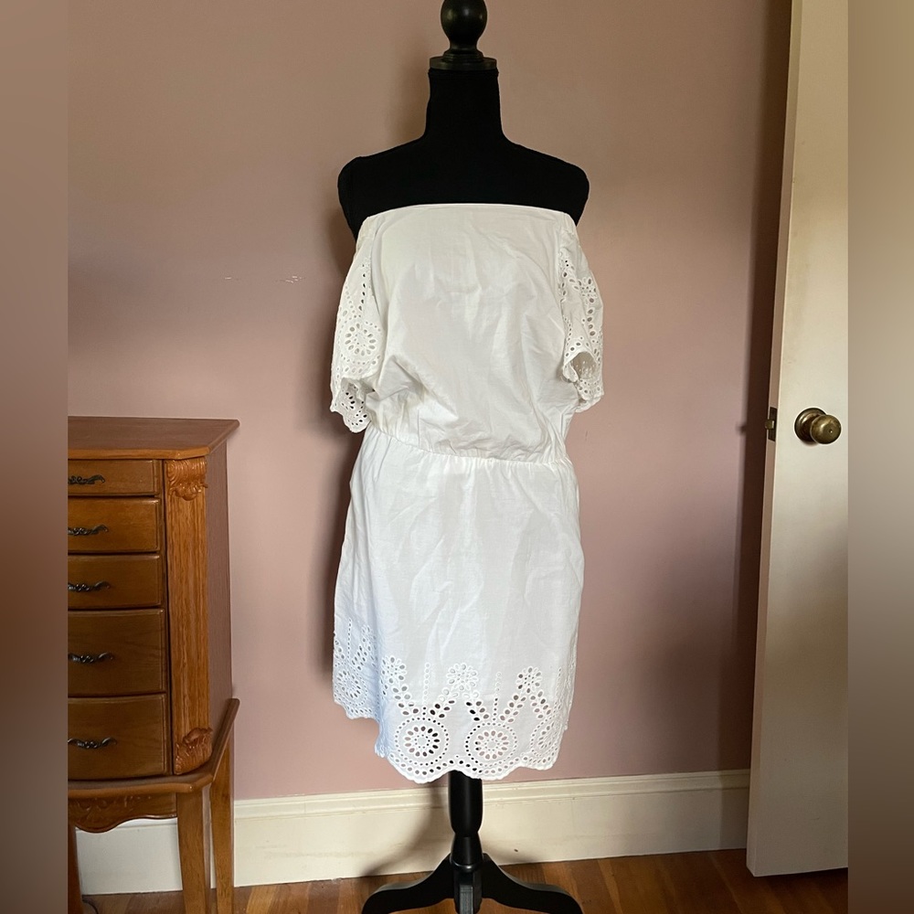 white house black market off shoulder dress